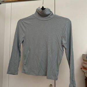 Forever 21 Blue Turtle Neck Crop Top